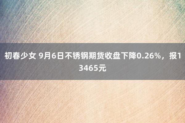 初春少女 9月6日不锈钢期货收盘下降0.26%，报13465元