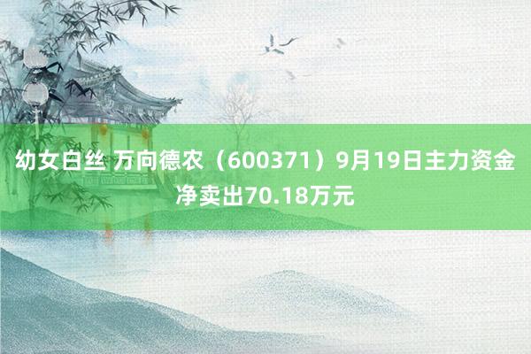 幼女白丝 万向德农（600371）9月19日主力资金净卖出70.18万元