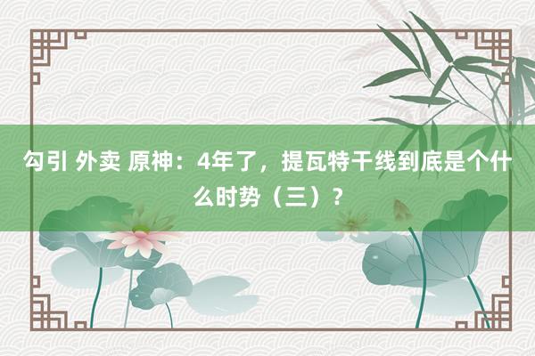 勾引 外卖 原神：4年了，提瓦特干线到底是个什么时势（三）？