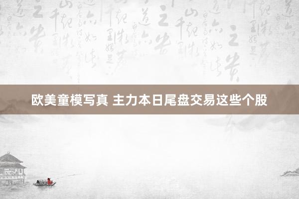 欧美童模写真 主力本日尾盘交易这些个股