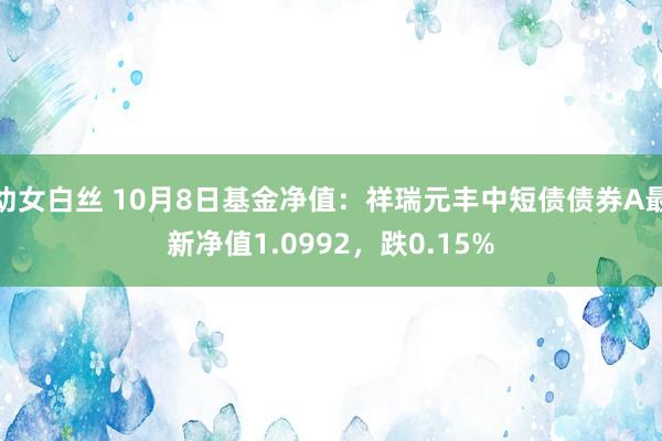 幼女白丝 10月8日基金净值：祥瑞元丰中短债债券A最新净值1.0992，跌0.15%