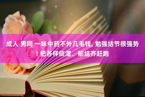 成人 男同 一味中药不外几毛钱， 勉强结节很强势! 把各样痰湿、郁结齐赶跑