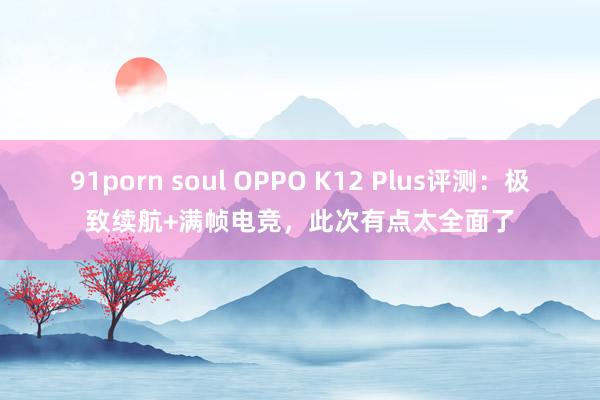 91porn soul OPPO K12 Plus评测：极致续航+满帧电竞，此次有点太全面了