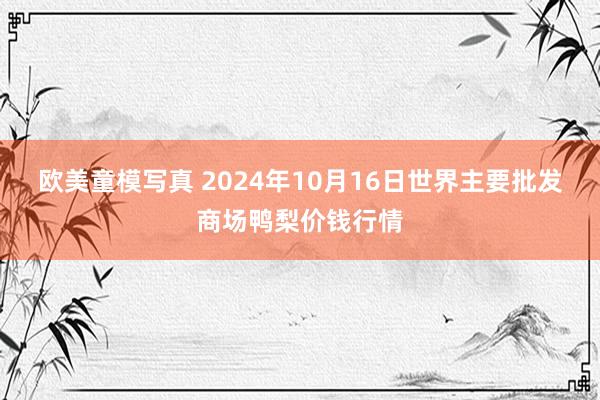 欧美童模写真 2024年10月16日世界主要批发商场鸭梨价钱行情