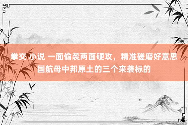 拳交 小说 一面偷袭两面硬攻，精准磋磨好意思国航母中邦原土的三个来袭标的