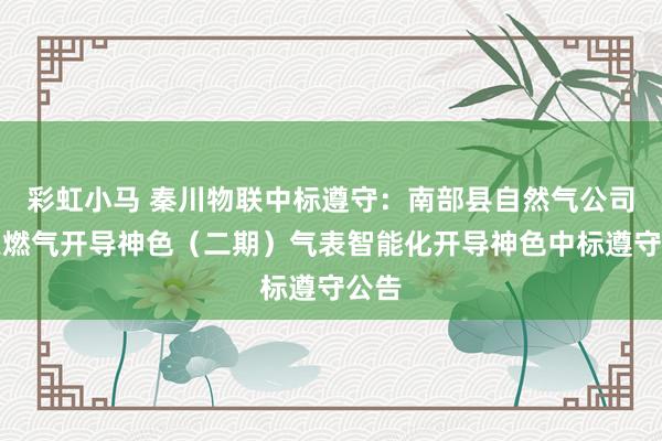 彩虹小马 秦川物联中标遵守：南部县自然气公司贤惠燃气开导神色（二期）气表智能化开导神色中标遵守公告