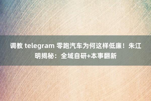 调教 telegram 零跑汽车为何这样低廉！朱江明揭秘：全域自研+本事翻新