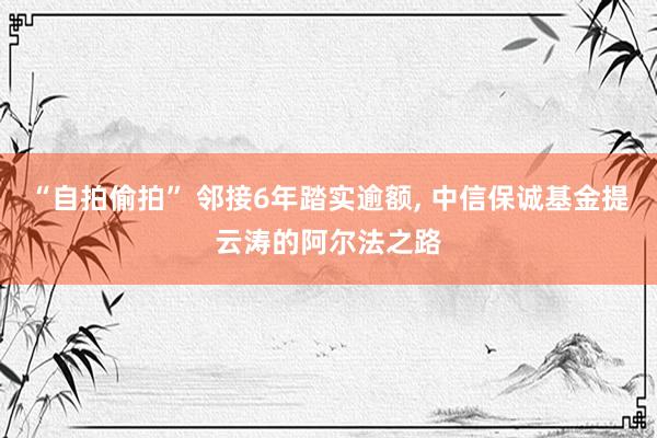 “自拍偷拍” 邻接6年踏实逾额， 中信保诚基金提云涛的阿尔法之路